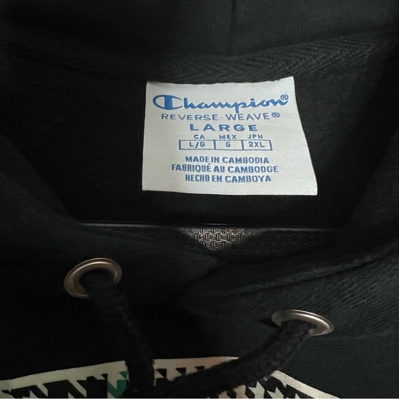 Champion Women's Size Large Reverse Weave Houndstooth Logo Pullover Hoodie - Picture 3 of 13